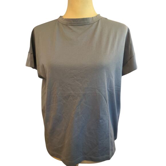 Handvaerk Blue Cotton Boxy Tee, Size Small, Women's, NWOT, Luxury - Picture 2 of 7